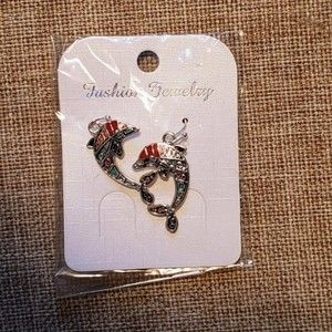 #Dolphin #beaded #beachy #tropical #art necklace and matching earrings